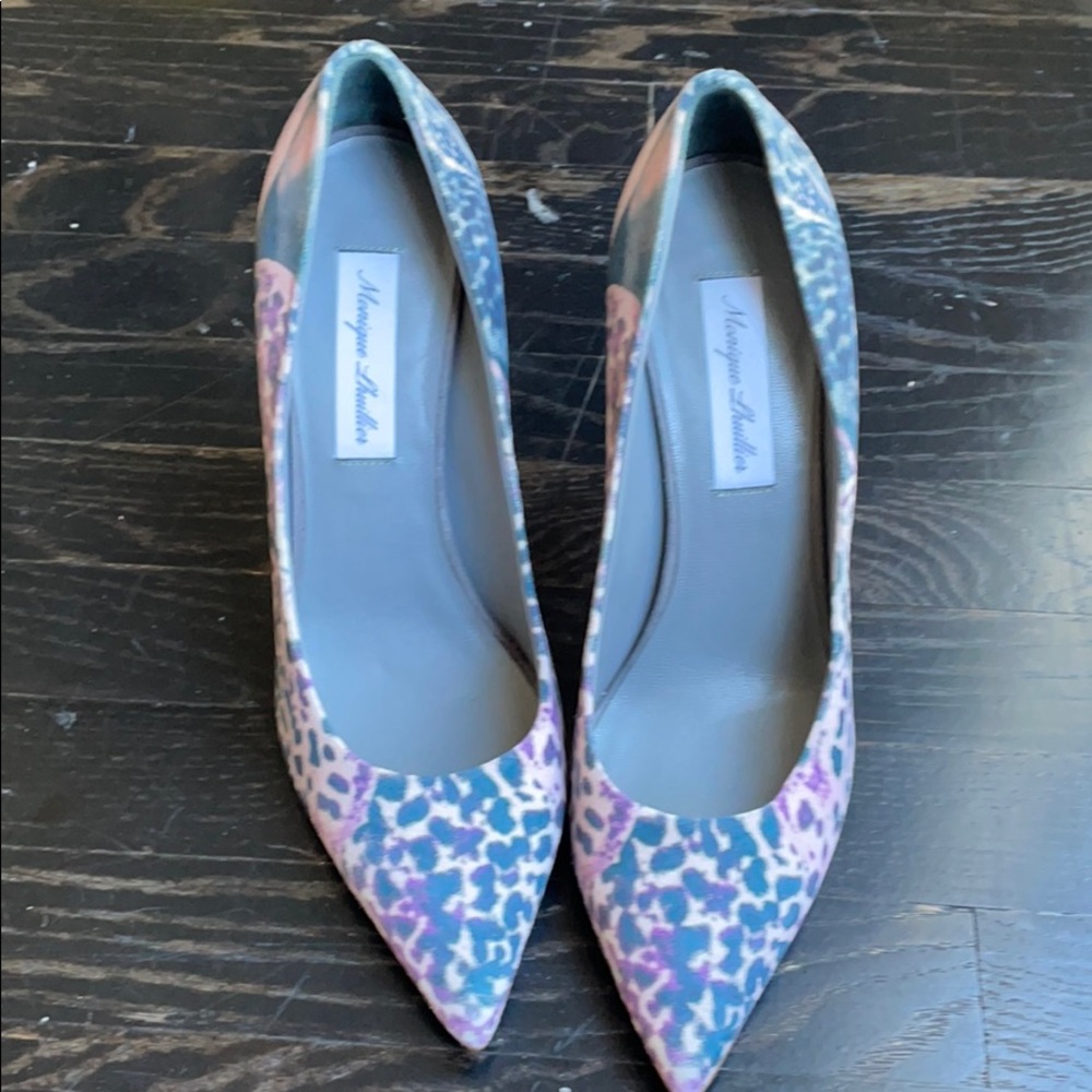 Leopard skin looking purple gay Cocktail shoes